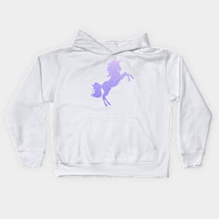 Pastel Purple Ombre Faux Glitter Unicorn Kids Hoodie